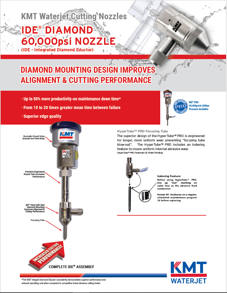 IDE 60000 PSI Diamond Abrasive cutting head flyer