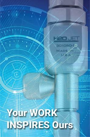 Your Work Inspires Ours h2o jet technology cutting head graphic