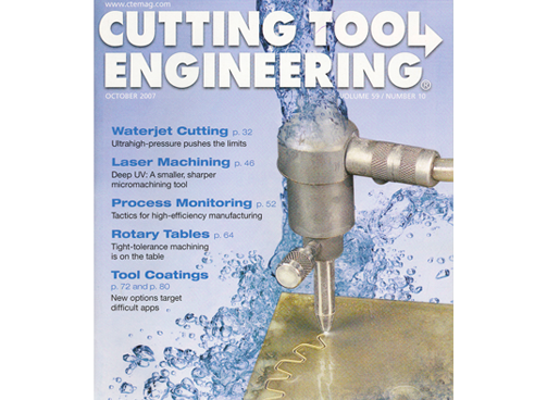 KMT Waterjet autoline cutting tool engineering magazine