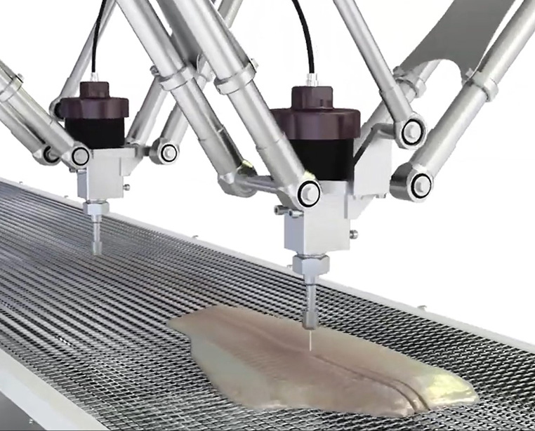 KMT Waterjet robotic system water only cutting fish