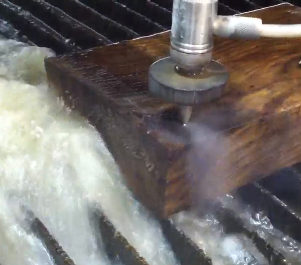 Waterjet cutting hardwoods for flooring